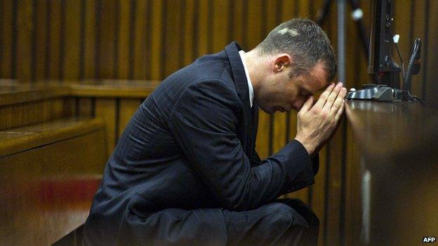 Oscar Pistorius in the dock on 17 April 2014