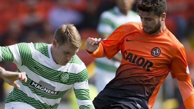 Celtic's Kris Commons and Dundee United's Nadir Ciftci