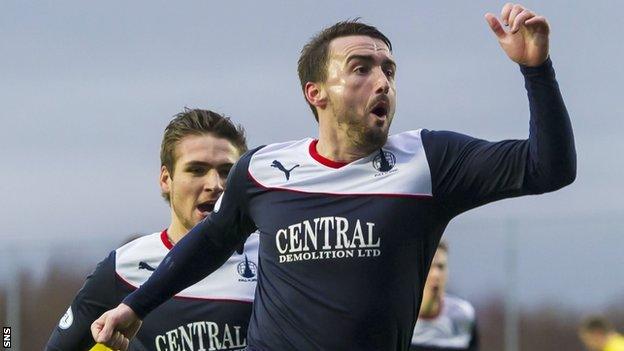 Falkirk midfielder Mark Millar celebrates