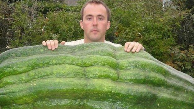 Kevin Fortey and his brother Gareth grew a 12st 3lbs (77.5kg) marrow in 2010