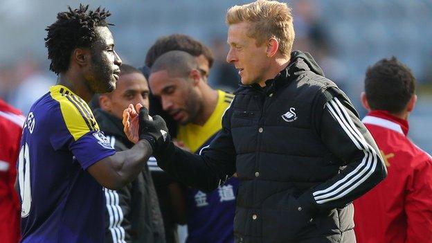 Wilfried Bony and Garry Monk