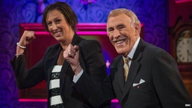 Miranda Hart and Sir Bruce Forsyth