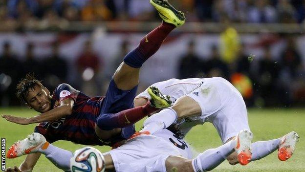 Neymar is tackled