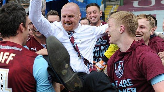 Sean Dyche and his Burnley players