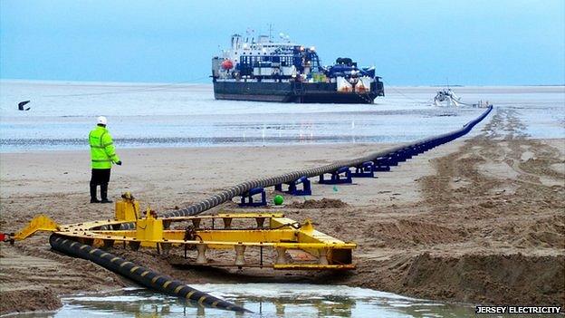 Jersey-France undersea electricity cable being laid