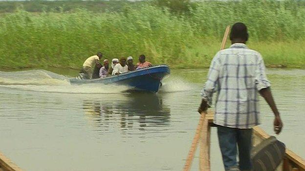 A boat on Lake Chad, Niger
