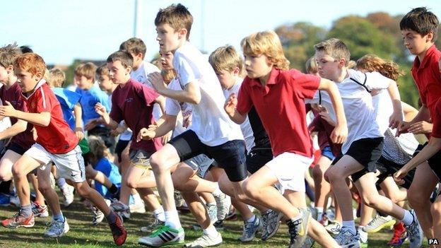 Seven-year-olds competing in sport