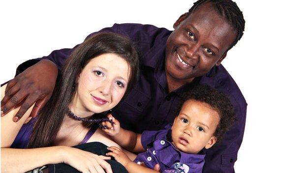 Mpho Lakaje, his wife Daniela and son Mpho jnr