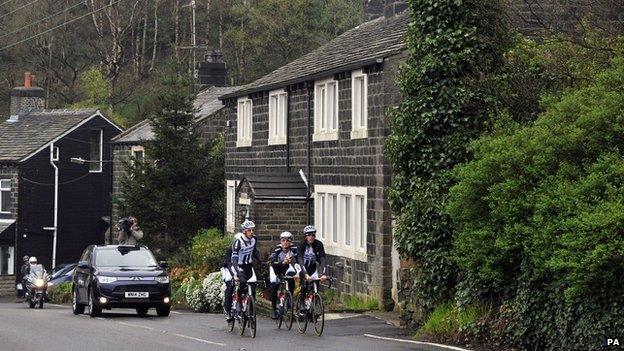 Tour de France riders in Yorkshire