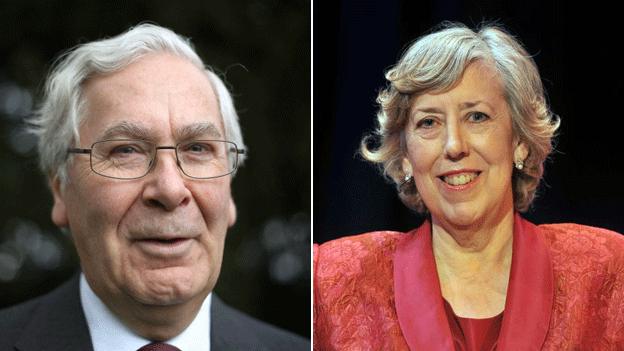 Mervyn King and Eliza Manningham-Buller