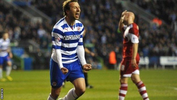 Adam Le Fondre celebrates scoring for Reading