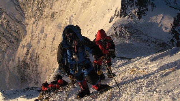 Climbers on Mount Everest
