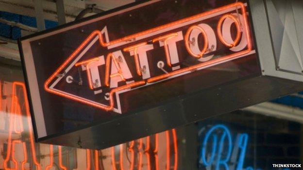 Tattoo parlour sign