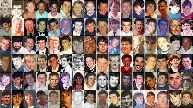 Image showing all 96 victims of the Hillsborough disaster