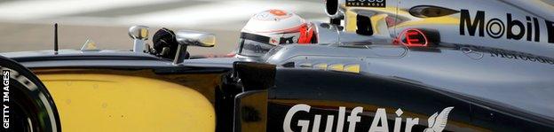 McLaren driver Kevin Magnussen of Denmark drives during the first practice session of the Formula One Bahrain Grand Prix at Bahrain's Sakhir circuit in Manama on April 4, 2014.