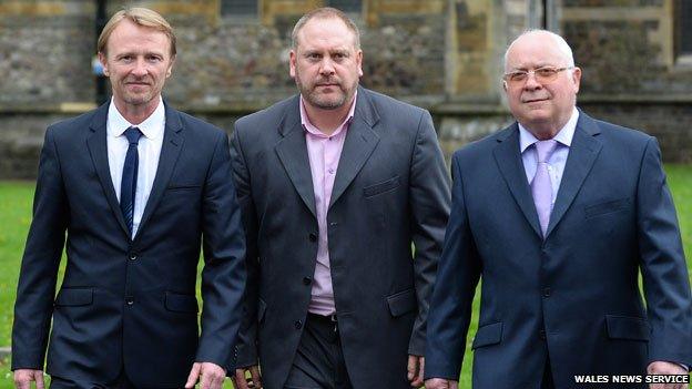 Three of the claimants (L-R) Nicholas Thomas, Rob Cooze and Mike Betson