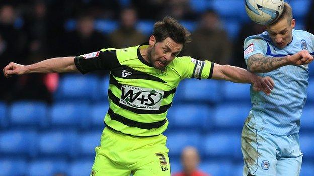Jamie McAllister playing for Yeovil