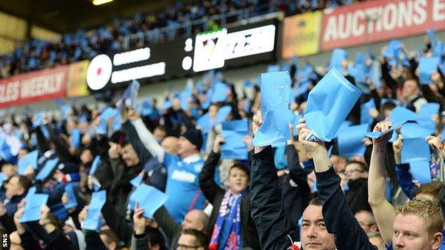 Rangers fans protest at Ibrox