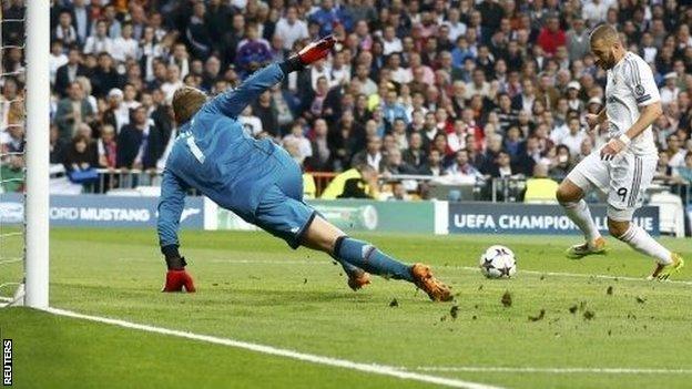 Karim Benzema scores for Real Madrid