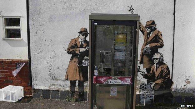 Banksy eavesdropping mural