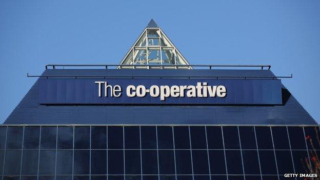 Sign on building reads "The Co-operative"