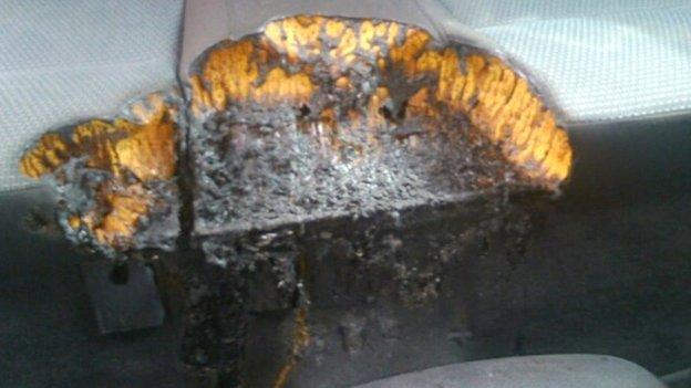 Burnt car seat