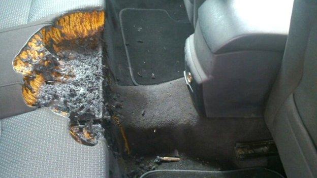 Burnt car seat