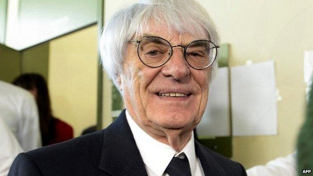 Bernie Ecclestone leaves the court room during a break of his trial in Munich - 24 April 2014