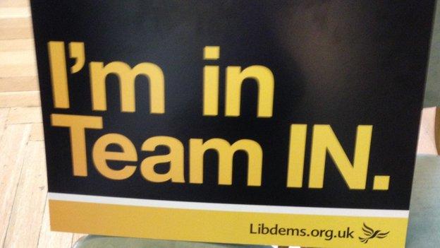 A Lib Dem campaign poster