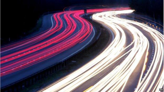 light trails from cars