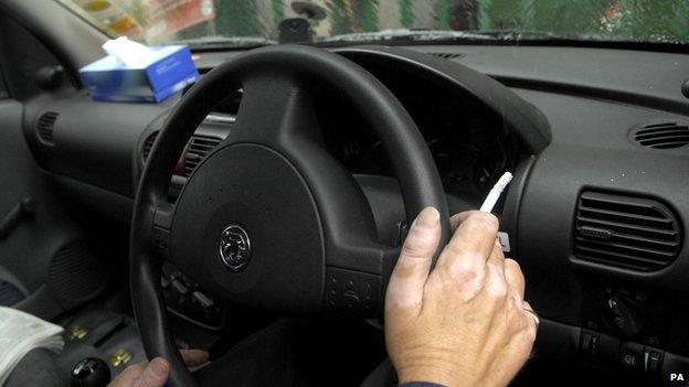 Smoking in a car