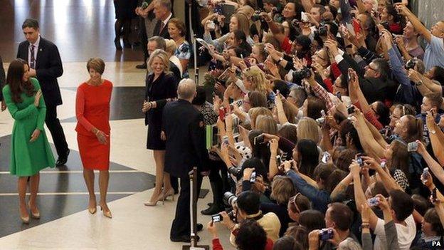 The Duchess of Cambridge arrives at the Parliament House in Canberra