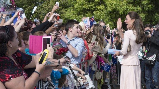 Crowds of well-wishers lined the streets outside the Civic Centre in Adelaide