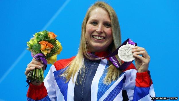 Stephanie Millward winning a Paralympic medal in 2012