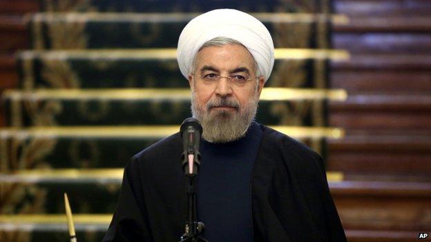 Iranian President Hassan Rouhani in Tehran, Iran, on 9 April 2014