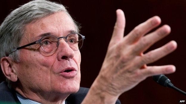 FCC Chairman Tom Wheeler gives testimony before the Financial Services and General Government Subcommittee in Washington, DC, on 27 March 2014