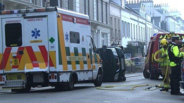 Emergency services attend St Helier road traffic incident