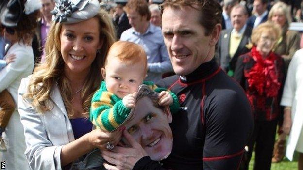 AP McCoy with wife Chanelle and son Archie