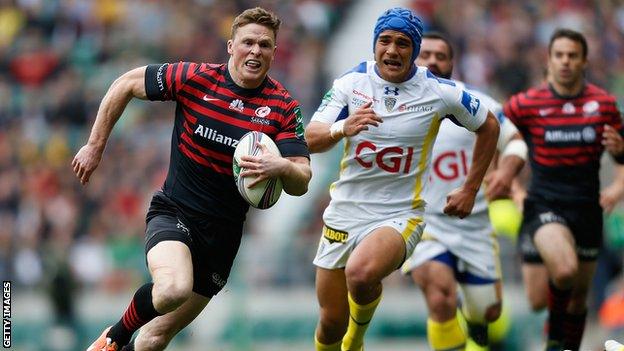 Chris Ashton scores for Saracens