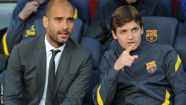 Pep guardiola and Tito Vilanova