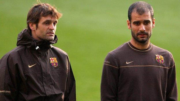 Pep Guardiola and Tito Vilanova