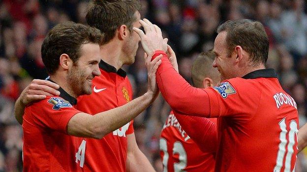 Juan Mata and Wayne Rooney