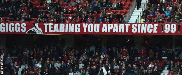 Ryan Giggs banner at Old Trafford