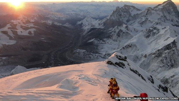 Climbers on Mount Everest