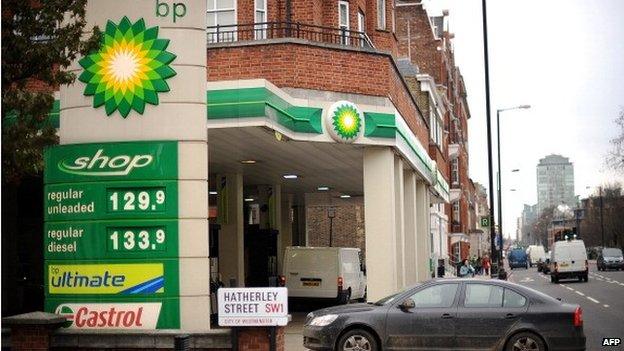 BP petrol station in London