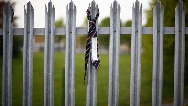 Corpus Christi tie on railings