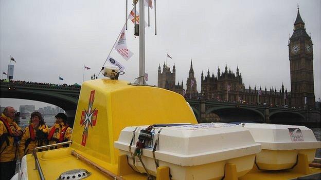 Flying Christine III, Guernsey's marine ambulance, in the Diamond Jubilee Pageant