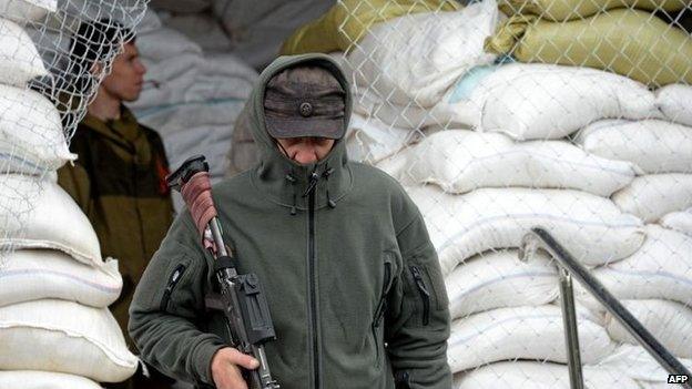 Pro-Russian activist in Sloviansk, 29 April