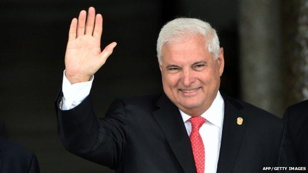 Panamanian President Ricardo Martinelli in Panama City on April 28, 2014