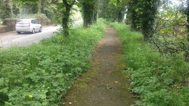 A footpath in Wrexham